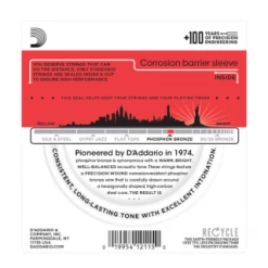 DAddario EJ17 Phosphor Bronze Acoustic Guitar Strings, Medium, 13-56