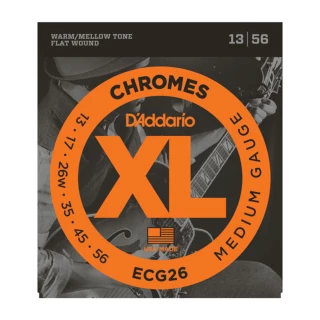 DAddario D'Addario ECG26 Chromes Flat Wound Electric Guitar Strings, Medium, 13-56 3 DAddario D'Addario ECG26 Chromes Flat Wound Electric Guitar Strings, Medium, 13-56