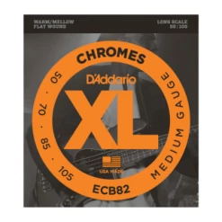 DAddario D'Addario ECB82 Chromes Bass Guitar Strings, Medium, 50-105, Long Scale