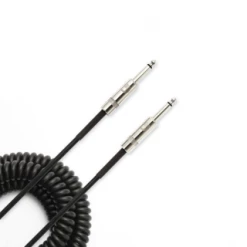 DAddario D'Addario Custom Series Coiled Instrument Cable, Black, 30' PW-CDG-30BK Adapters & Cables