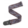 DAddario D'Addario Polyester Guitar Strap, Flames Pinstripe, Black W/ Blue P20W1400