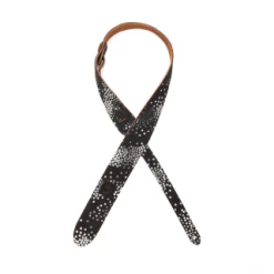 DAddario D'Addario Deluxe Suede Guitar Strap, Silver Screened Star Print 20SD02 Straps