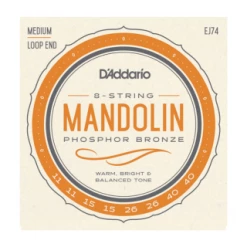 DAddario D'Addario EJ74 Mandolin Strings, Phosphor Bronze, Medium, 11-40 EJ74