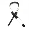 DAddario D'Addario Deluxe Leather Guitar Strap, Horizontal Stripe, Black And White L25W1409