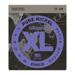 DAddario D'Addario EPN115 Pure Nickel Electric Guitar Strings, Blues/Jazz Rock, 11-48 EPN115