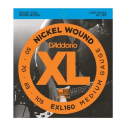 Strings DAddario EXL160 Nickel Wound Bass, Medium, 50-105, Long Scale