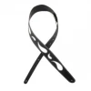 DAddario D'Addario Deluxe Leather Guitar Strap, Paisley Window. Black With White L25W1411