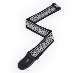 DAddario Straps D'Addario Woven Guitar Strap, Grey Jaquard Design 50J02