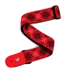 DAddario D'Addario Woven Guitar Strap, Tartan, Red, Black, And White T20W1504