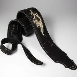 Franklin Strap Franklin 3" Sculpted Ball Glove Guitar Strap, 8L2C-BK-SN, Black/Snakeskin Straps