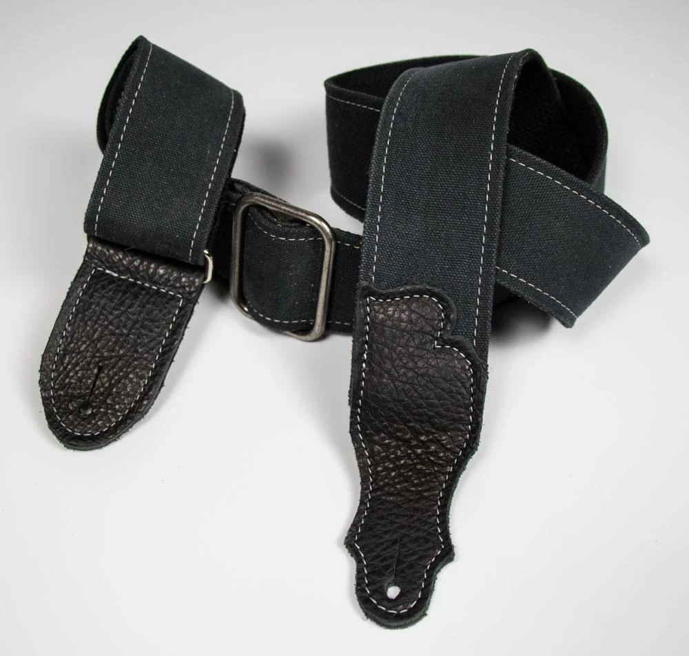 Franklin Strap Franklin 2" Distressed Canvas Guitar Strap – Leather End Tab, DD-BK-BK, Black 3 Franklin Strap Franklin 2" Distressed Canvas Guitar Strap – Leather End Tab, DD-BK-BK, Black