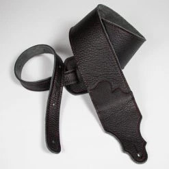 Franklin Strap Franklin 3" Original Black Glove Leather Guitar Strap, Red Stitching, FSW-BK-R Straps