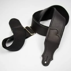 Franklin Strap Franklin Hybrid Glove Leather Guitar Strap - Black - HB1-BK-BK - Made In USA Straps