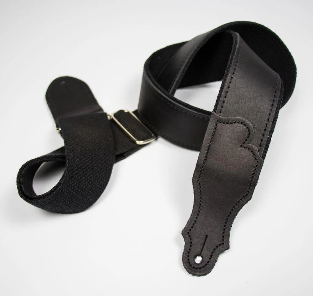 Franklin Strap Franklin Hybrid Glove Leather Guitar Strap - Black - HB1-BK-BK - Made In USA Straps 3 Franklin Strap Franklin Hybrid Glove Leather Guitar Strap - Black - HB1-BK-BK - Made In USA Straps