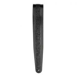 DAddario Straps D'Addario L25W1403 2.5" Leather Guitar Strap, Embossed Flowers - Black