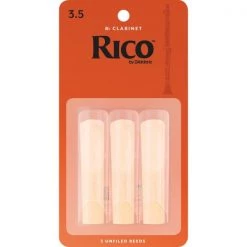 DAddario Rico By D'Addario Bb Clarinet Reeds, Strength 3.5, 3-pack, RCA0335 Band & Orchestral
