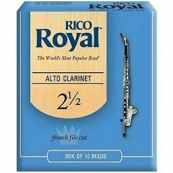 DAddario Royal By D'Addario Alto Clarinet Reeds, Strength 2.5, 10 Pack, RDB1025 Band & Orchestral