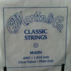 Martin M40N G-3rd Clear Nylon Plain End Classical Single String. 040" - 1.02mm Single Strings