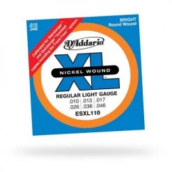 DAddario ESXL110 Nickel Wound, Regular Light, Double BallEnd, 10-46